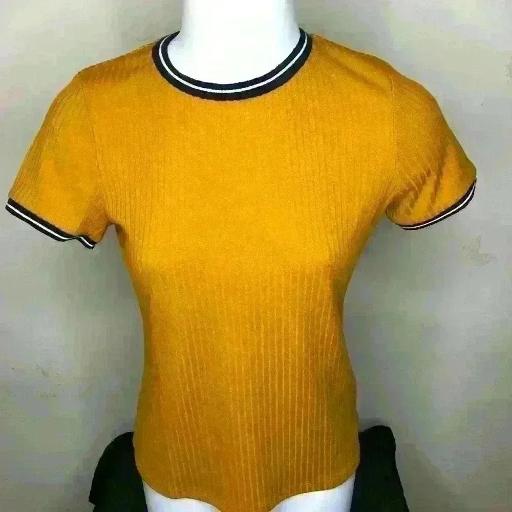 Forever 21 Mustard Ribbed Tee